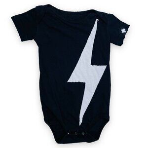 Célinununu Lighting Bolt Distressed Appliqué Bodysuit Onesie 6m - 12m / 6-12m